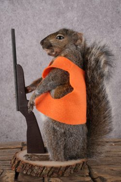 Hunting Squirrel with Rifle and Orange Vest SKU 2935 - Image 5