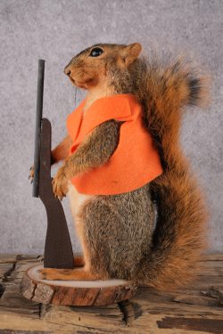 Hunting Squirrel with Rifle and Orange Vest SKU 2933 - Image 5